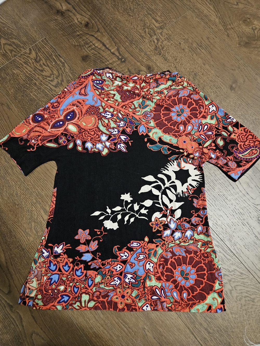 Vintage floral Paisley Short-Sleeve Women's Top - Red/Black